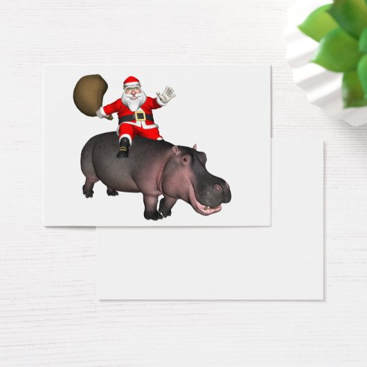 Santa Riding op Hippo Visitekaartje (Bureau)