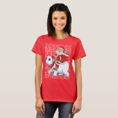 Santa Riding Panda Beer Ugly KerstSweater T-shirt (Voorkant volledig)