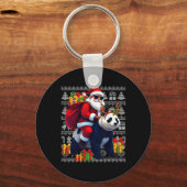 Santa Riding Panda Christmas Lights Ugly Christmas Sleutelhanger (Voorkant)