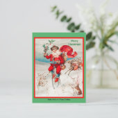  Santa Riding Penny Farthing Bicycle (kopie) Briefkaart (Staand voorkant)