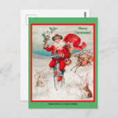  Santa Riding Penny Farthing Bicycle (kopie) Briefkaart (Voorkant / Achterkant)