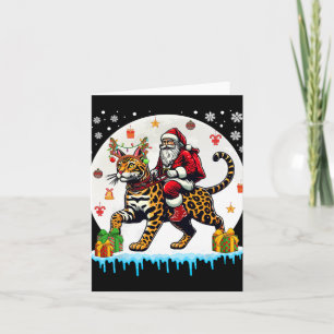 Santa Riding Reindeer Bengaals Cat Christmas Owner Kaart