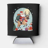 Santa Riding Reindeer Siamese Cat Christmas Tree L Blikjeskoeler (Voorkant)