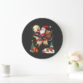 Santa Riding Reindeer Siamese Cat Christmas Tree L Grote Klok (Huis)