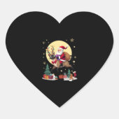 Santa Riding Reindeer Siamese Cat Christmas Tree L Hart Sticker (Voorkant)