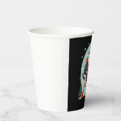 Santa Riding Reindeer Siamese Cat Christmas Tree L Papieren Bekers (Rechts)