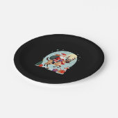 Santa Riding Reindeer Siamese Cat Christmas Tree L Papieren Bordje (Gekanteld)