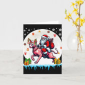 Santa Riding Reindeer Sphynx Cat Christmas Owner K Kaart (Gele Bloem)