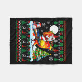 Santa Riding Reindeer Sun Conure Sweater Xmas Tree Fleece Deken (Voorkant (Horizontaal))