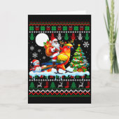 Santa Riding Reindeer Sun Conure Sweater Xmas Tree Kaart (Voorkant)