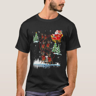 Santa Riding Rottweiler Reindekerst Pajama T-shirt