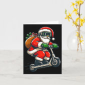 Santa Riding Scooter Kerstpyjama voor peuters Kaart (Gele Bloem)