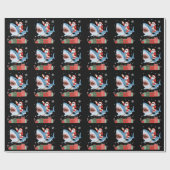 Santa Riding Shark Christmas Pajama Cute Ocean  Cadeaupapier (Vlak)