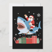 Santa Riding Shark Christmas Pajama Cute Ocean Kaart (Voorkant)