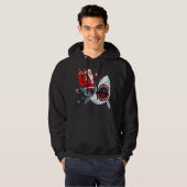 Santa Riding Shark Kerstmis Pajama Cute Ocean Ani Hoodie (Voorkant volledig)