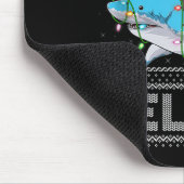 Santa Riding Shark Ugly Christmas Sweater Believe Muismat (Hoek)