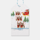 Santa Riding Shih Tzu | Kerstcadeau voor rendieren Cadeaulabel (Achterkant)