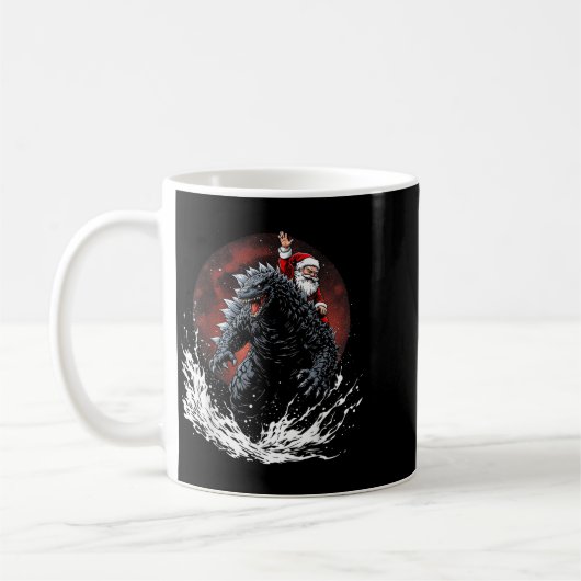 Santa Riding The Japanese Monster Kaiju For Christ Koffiemok (Links)
