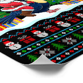 Santa Riding Toucans Tree Lights Ugly Christmas Sw Poster (Hoek)