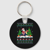 Santa Riding Toucans Tree Lights Ugly Christmas Sw Sleutelhanger (Voorkant)
