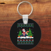 Santa Riding Toucans Tree Lights Ugly Christmas Sw Sleutelhanger (Voorkant)