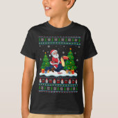 Santa Riding Toucans Tree Lights Ugly Christmas Sw T-shirt (Voorkant)