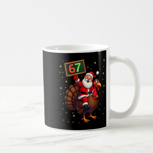Santa Riding Turkey Take Number 67 Christmas &amp; Koffiemok (Rechts)