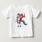 Santa Riding Unicorn Tshirt - Kerstmis Unicorn (Voorkant)