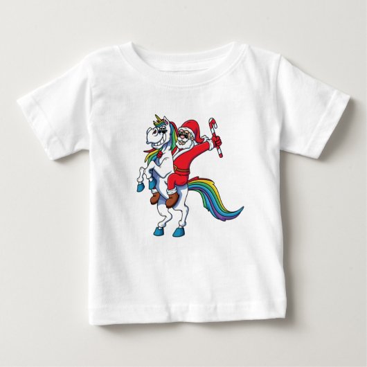 Santa Riding Unicorn Tshirt - Kerstmis Unicorn (Voorkant)