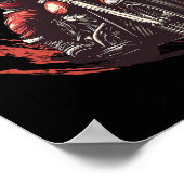 Santa Rijden Een Motorfiets Fietser Motorliefhebbe Poster (Hoek)