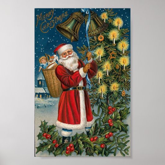 Santa Ringing Bell Poster (Voorkant)