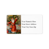 Santa Ringing Bells  adreslabel Etiket (Voorkant)