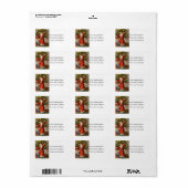Santa Ringing Bells adreslabel Etiket (Full Sheet)