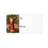 Santa Ringing Bells  Gift Label (Voorkant)