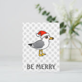 Santa Ringsnavelmeeuw Feestdagenkaart (Staand voorkant)