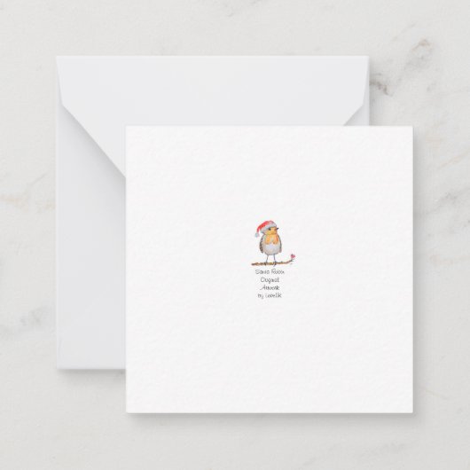 Santa Robin Notitiekaartje (Achterkant)