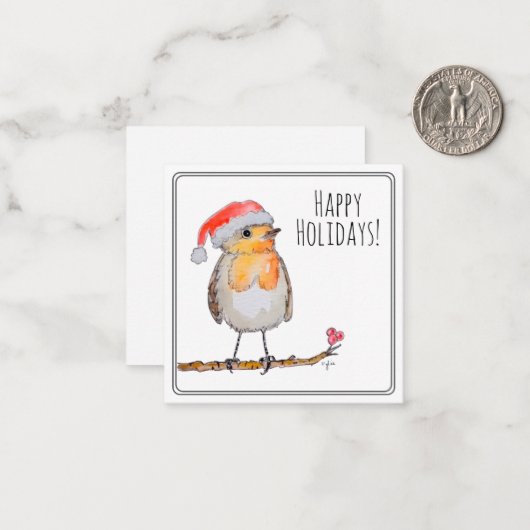 Santa Robin Notitiekaartje (Voorkant / Achterkant in situ)