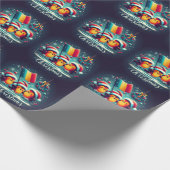 Santa Robins met de Roemeense vlag Cadeaupapier (Hoek)