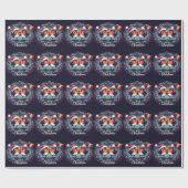 Santa Robins met de Roemeense vlag Cadeaupapier (Vlak)