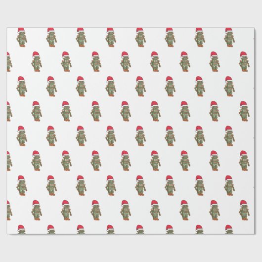 Santa Robot Wrapping Paper Cadeaupapier (Vlak)