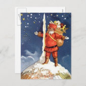 Santa Rocket Feestdagenkaart (Voorkant / Achterkant)