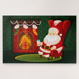 Santa Rocking door de Fireplace Legpuzzel