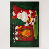 Santa Rocking door de Fireplace Legpuzzel (Verticaal)