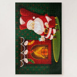 Santa Rocking door de Fireplace Legpuzzel