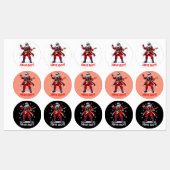 Santa Rocks! Grappige Kerstman speelt gitaar Labels (Vel)