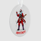Santa Rocks! Grappige Kerstman speelt gitaar Ornament (voorkant)