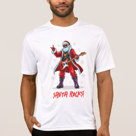 Santa Rocks! Grappige Kerstman speelt gitaar T-shirt