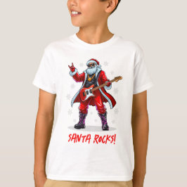 Santa Rocks! Grappige Kerstman speelt gitaar T-shirt