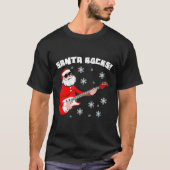 Santa Rocks Kerstcadeau T-shirt (Voorkant)