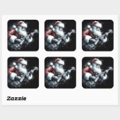 Santa rockt harder dan winterwind vierkante sticker (Vel)